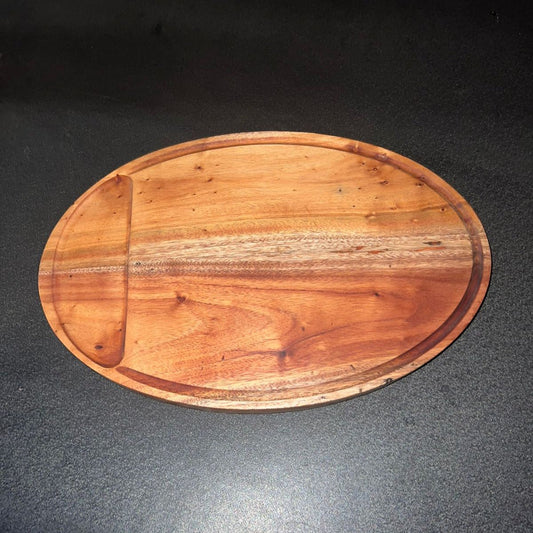 Tábua Oval Mogno Africano - 35cm x 25cm